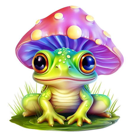 Magic Mushroom Frog Sticker | 5 Sizes | Cute Kawaii Nature Decal