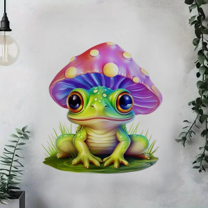 Magic Mushroom Frog Sticker | 5 Sizes | Cute Kawaii Nature Decal