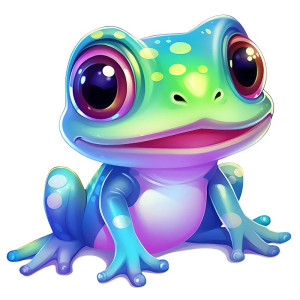 Cute Sparkling Frog Sticker - 5 Sizes Available!