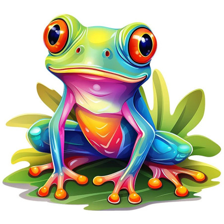 Zen Rainbow Frog Sticker | Cute Vinyl Decal for Laptops | 5 Sizes