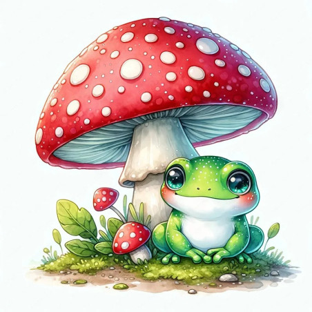 Cute Frog Mushroom Sticker | 5 Sizes | Cottagecore Vinyl Decal