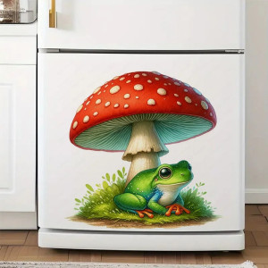 Cozy Forest Frog Sticker – Watercolor Nature Decor – 5 Sizes