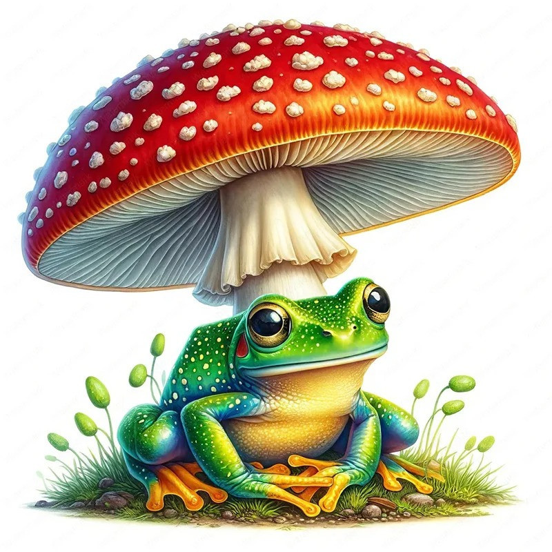 Cute Frog Mushroom Sticker | 5 Sizes | Unique Gift Idea