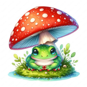 Cute Forest Dream Frog Sticker | 5 Sizes | Magical Decor