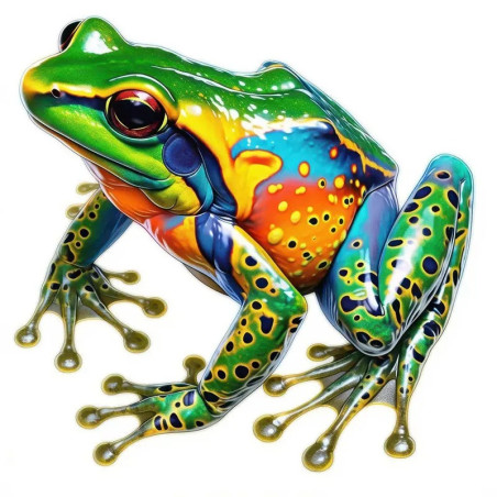 Jungle Pop Frog Sticker – Tropical & Urban Decor – 5 Sizes
