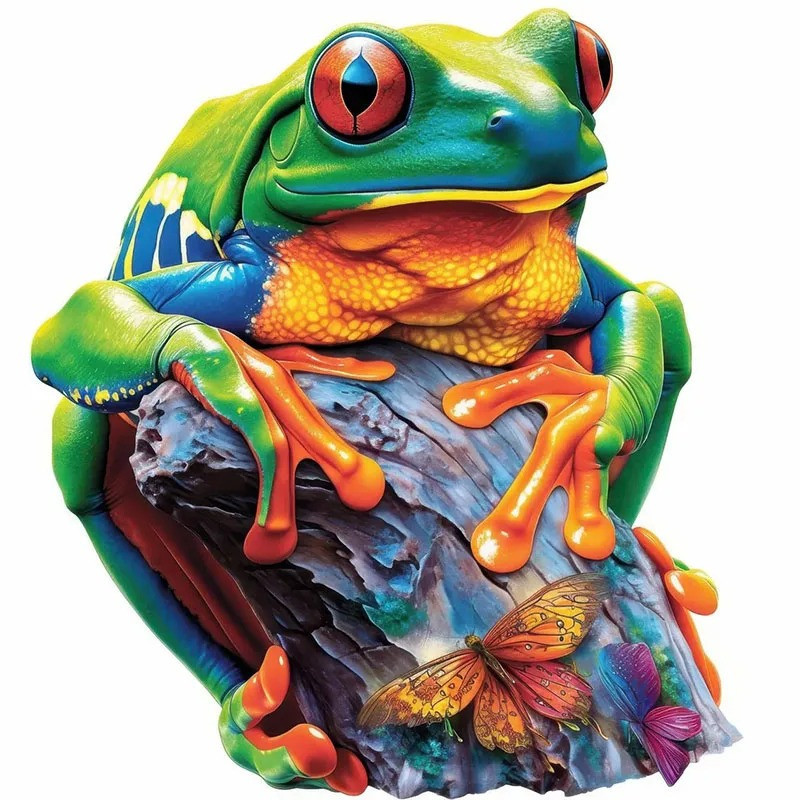 Cute Mystical Frog & Butterfly Sticker | 5 Sizes | Unique Gift