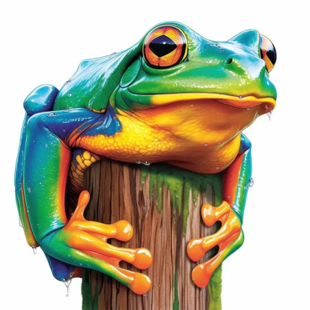 Summer Rain Frog Sticker – Waterproof Tropical Decal – 5 Sizes