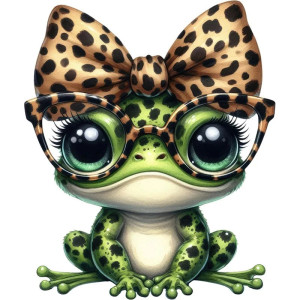 Cute Glam Leopard Frog Sticker | Unique Gift Idea | 5 Sizes