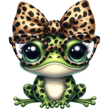 Cute Glam Leopard Frog Sticker | Unique Gift Idea | 5 Sizes