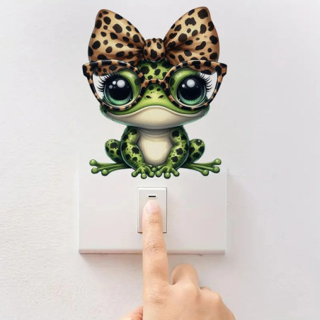 Cute Glam Leopard Frog Sticker - 5 Sizes Available!