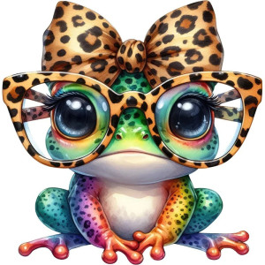 Cute Rainbow Diva Frog Sticker - 5 Sizes Available!