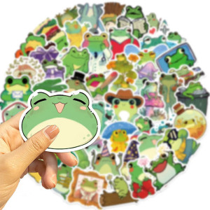 Cosmo Pop Frog Stickers - 50 Pcs Cute Kawaii Vinyl Decals