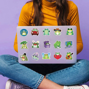 Cosmo Pop Frog Stickers - 50 Pcs Cute Kawaii Vinyl Decals
