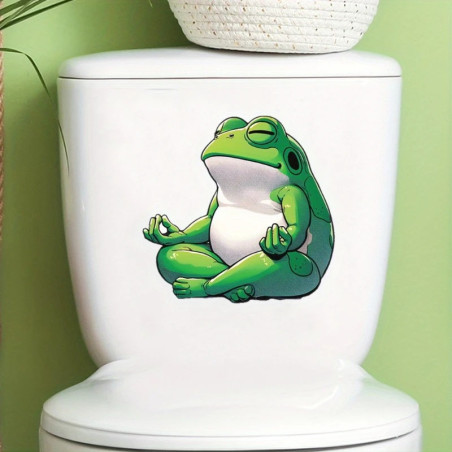 Cute Meditating Frog Sticker | Funny Zen Decor Gift Idea