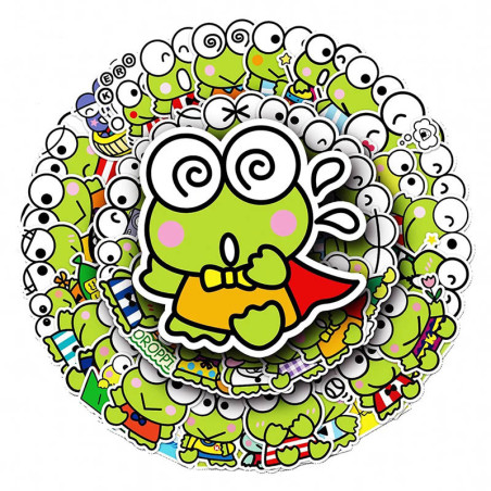 Kawaii Pop Frog Stickers – Cute Stickers (10, 30, or 50 Pcs)