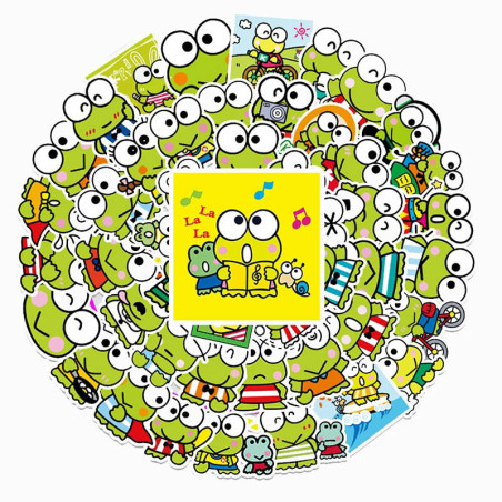 Kawaii Pop Frog Stickers – Cute Stickers (10, 30, or 50 Pcs)