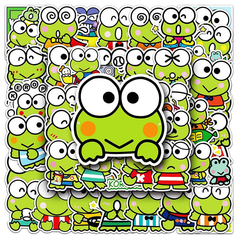 Kawaii Pop Frog Stickers – Cute Stickers (10, 30, or 50 Pcs)
