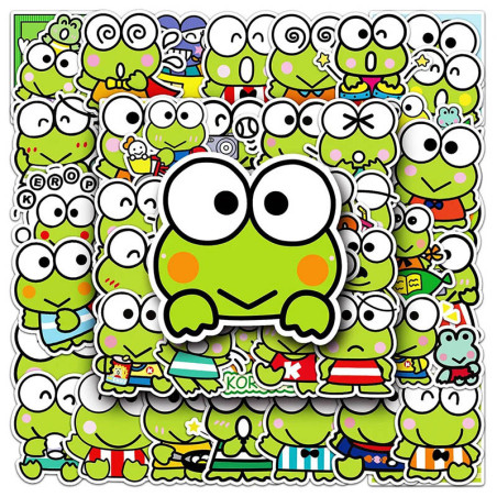 Kawaii Pop Frog Stickers – Cute Stickers (10, 30, or 50 Pcs)