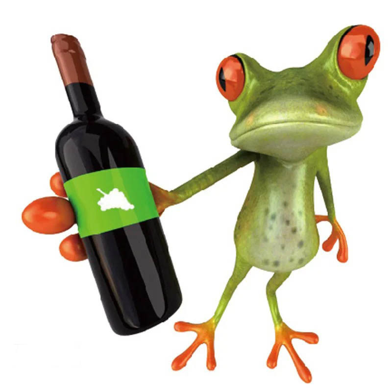 Funny Sommelier Frog Sticker | Cute Wine Lover Gift Idea