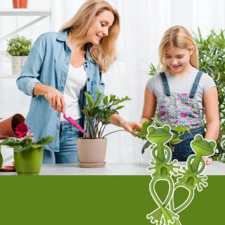 Frog Plant Support Clips (x4) - Cute & Reusable Garden Gift