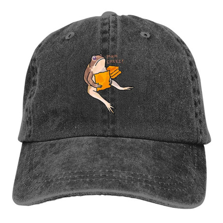 Funny Frog Cheese Addict Cap – Cute Vintage Washed Hat