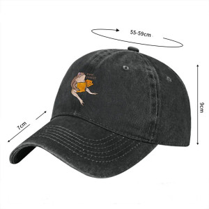 Funny Frog Cheese Addict Cap – Cute Vintage Washed Hat