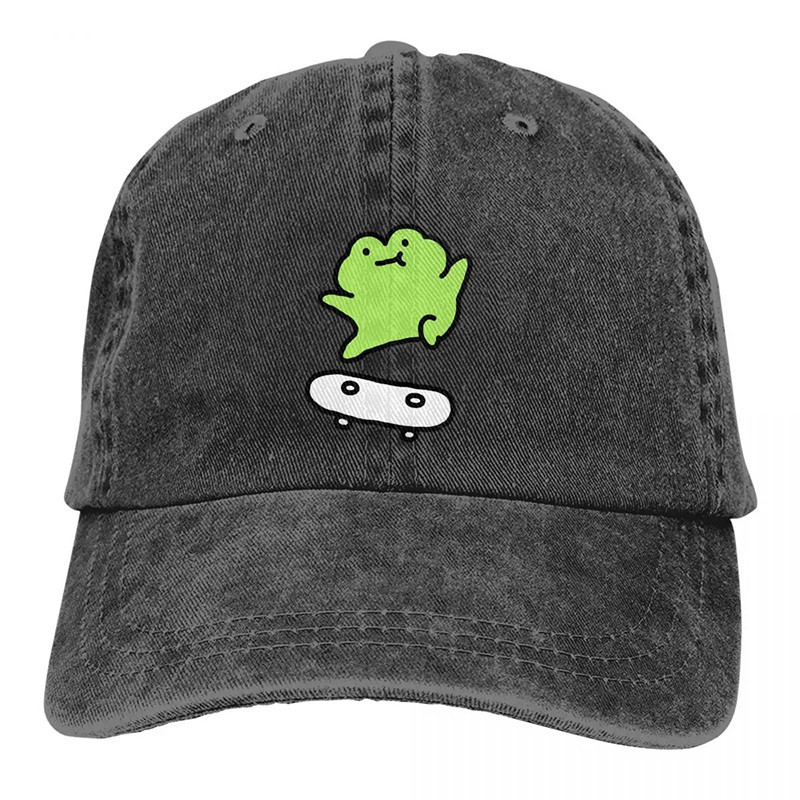 Funny Skater Frog Cap | Vintage Washed Cotton Streetwear Hat