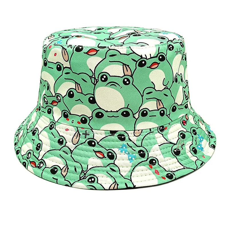 Cute Frog & Bee Bucket Hat – Funny Nature Pattern – Unique Gift