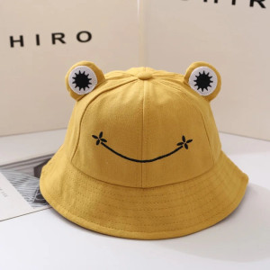 Smiling Flower Frog Bucket Hat | Cute Cotton Hat in 6 Colors