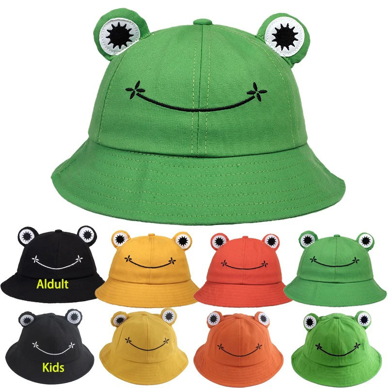 Smiling Flower Frog Bucket Hat | Cute Cotton Hat in 6 Colors