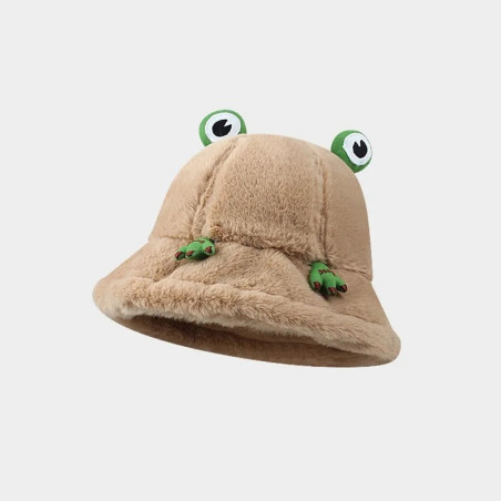 CozyEyes Frog Hat | Cute Plush Bucket Hat for Women Gift