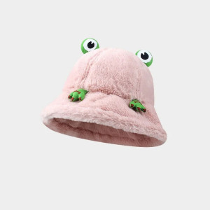 CozyEyes Frog Hat | Cute Plush Bucket Hat for Women Gift