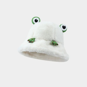CozyEyes Frog Hat | Cute Plush Bucket Hat for Women Gift