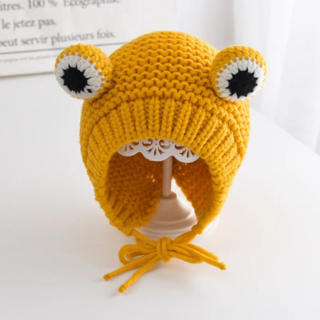 Cute Handmade Frog Beanie with Funny Eyes | 5 Colors
