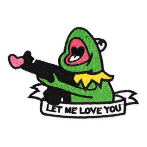 Funny Frog Iron-On Patch "Let Me Love You!" | Cute Gift Idea