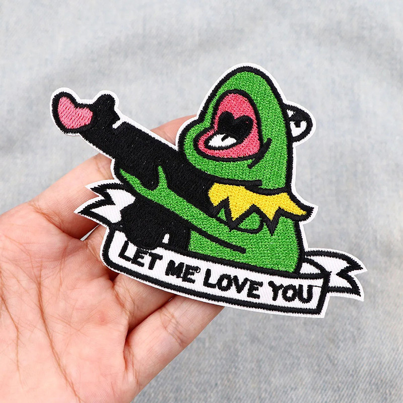 Funny Frog Iron-On Patch "Let Me Love You!" | Cute Gift Idea