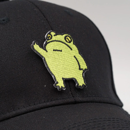 Funny Grumpy Frog Patch | Cute Iron On Embroidered Applique
