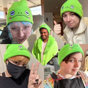 Cute Frog Beanie - Funny Winter Hat Gift | 1001bees.com