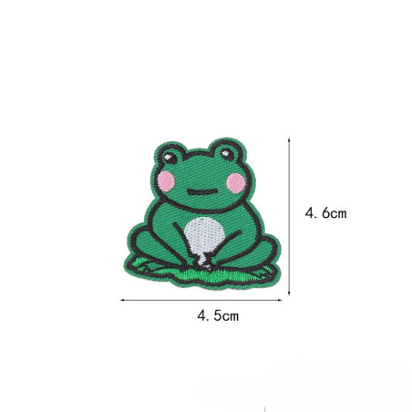 Cute Meditating Frog Patch | Zen Iron-On Applique for Jackets