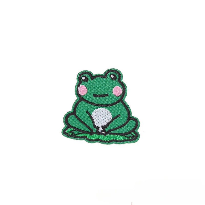 Cute Meditating Frog Patch | Zen Iron-On Applique for Jackets