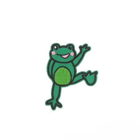 Dancing Frog Iron-On Patch | Cute Embroidered Gift Idea