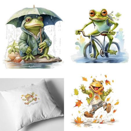 Cute Frog Iron-On Patches | Set of 9 for DIY T-Shirts & Gifts