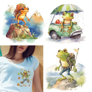 Cute Frog Iron-On Patches | Set of 9 for DIY T-Shirts & Gifts