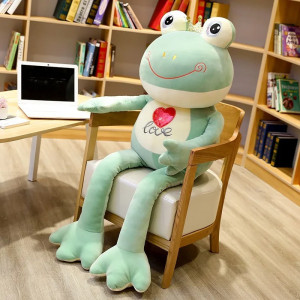 Cute Crowned Frog Plush with Heart | Giant Stuffed Animal Gift