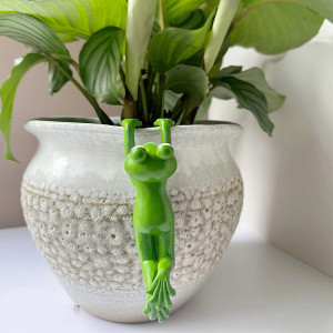 Cute Frog Pot Hanger | Funny Resin Plant Decor Gift Idea