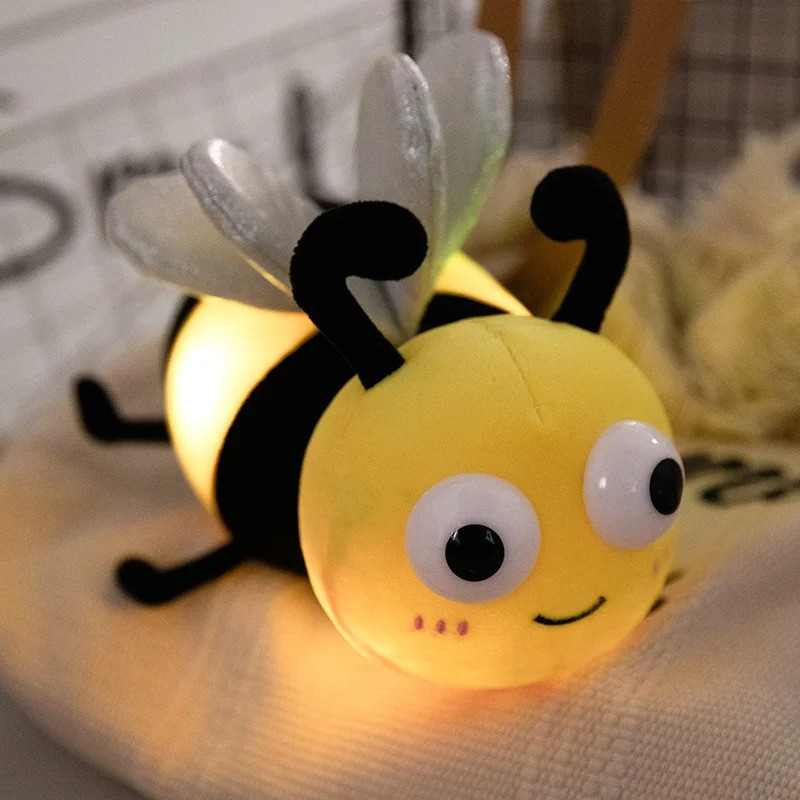 Cute LED Bee Plush Night Light | Glowing Cuddle Toy Gift
