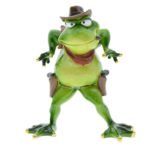 Funny Cowboy Frog Figurine | Unique Wild West Home Decor Gift