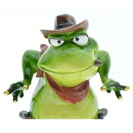 Funny Cowboy Frog Figurine | Unique Wild West Home Decor Gift