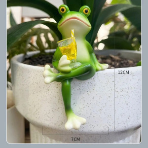 Funny Cocktail Frog Figurine | Cute Garden & Indoor Decor Gift