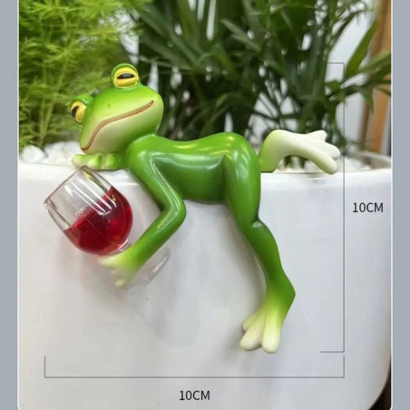 Funny Frog with Wine Glass Figurine | Cute Bar Decor Gift